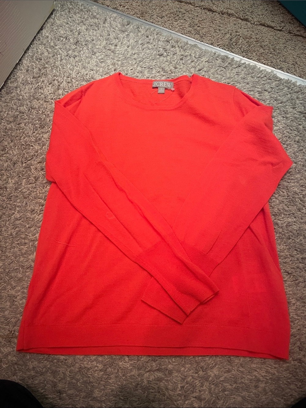 JCrew merino sweater in orange- size medium.